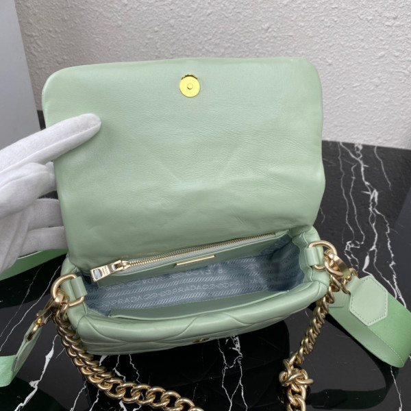 Pra*a system nappa leather patchwork bag