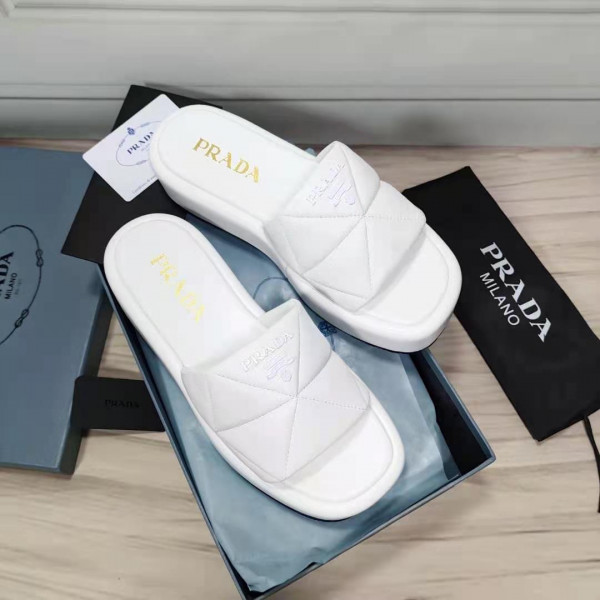Pra*a nappa leather slides