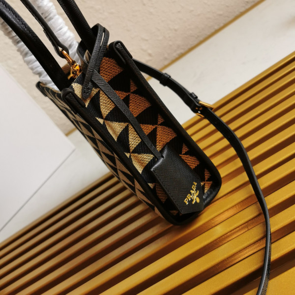 Pra*a micro symbole jacquard fabric handbag