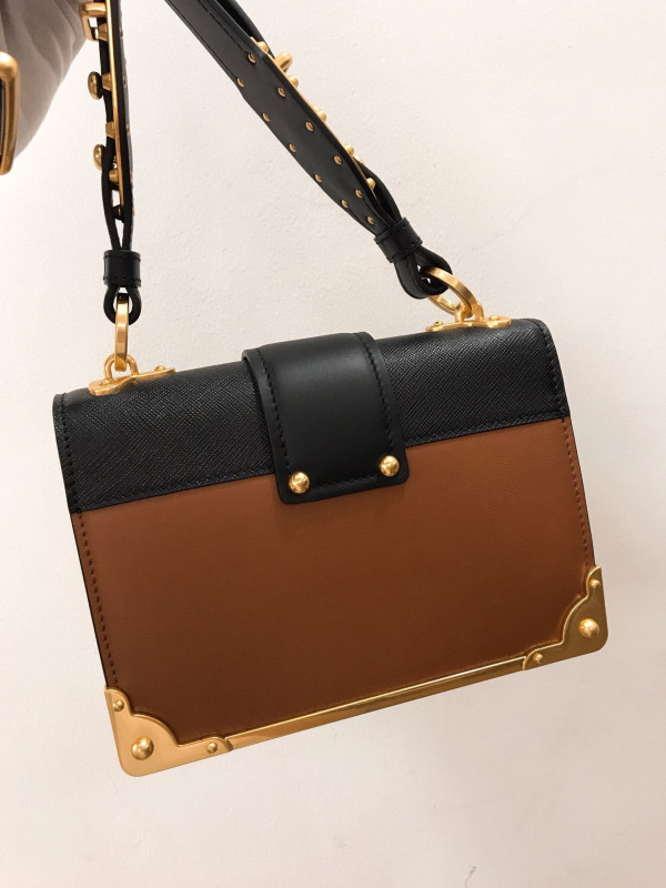 Pra*a cahier leather shoulder bag