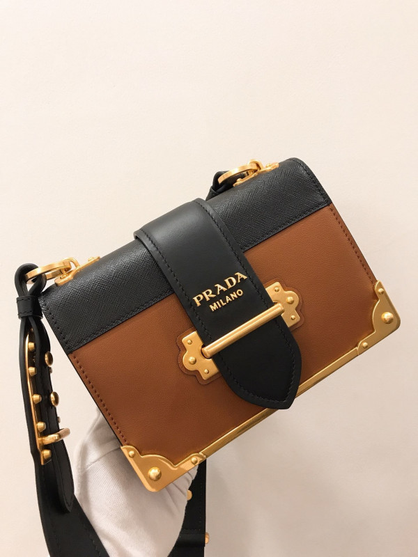 Pra*a cahier leather shoulder bag