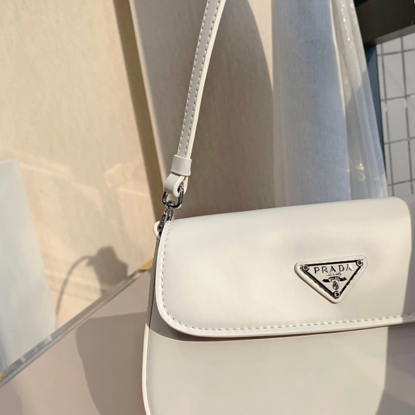 Pra*a cleo brushed leather shoulder bag with flap