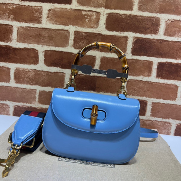 G*u*i small top handle bag with bamboo