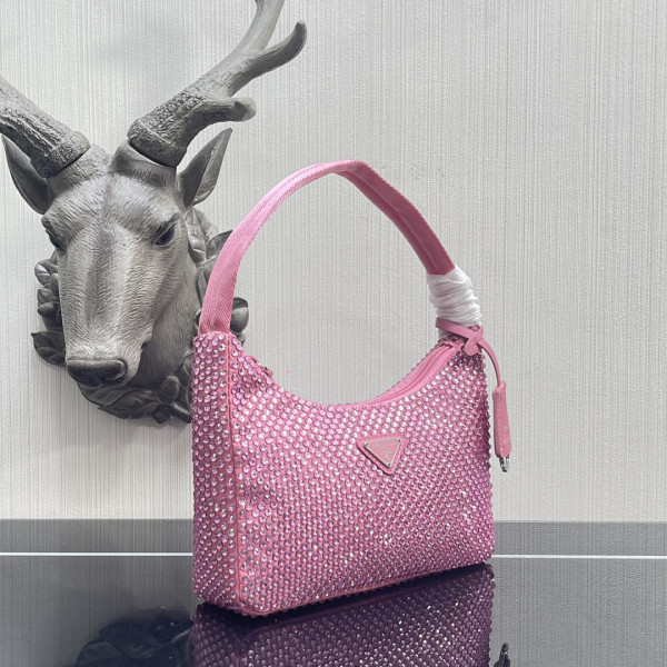 Pra*a satin mini-bag with artificial crystals