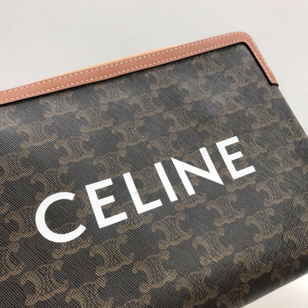 Ce**e small pouch in triomphe canvas and lambskin