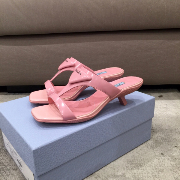 Pra*a brushed leather high-heeled thong sandals