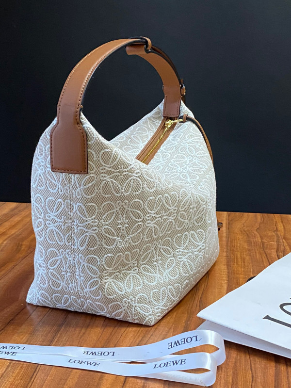 LOEWE Cubi bag in Anagram jacquard and calfskin
