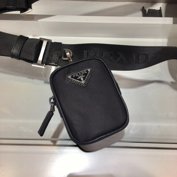 Pra*a re-nylon and saffiano leather shoulder bag