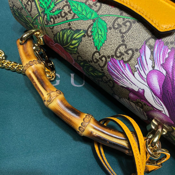 G*u*i padlock gg small bamboo shoulder bag