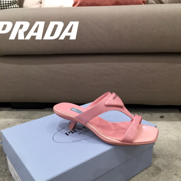 Pra*a brushed leather high-heeled thong sandals
