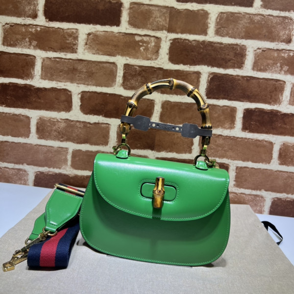 G*u*i small top handle bag with bamboo