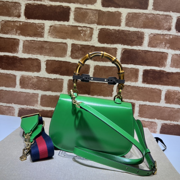 G*u*i small top handle bag with bamboo