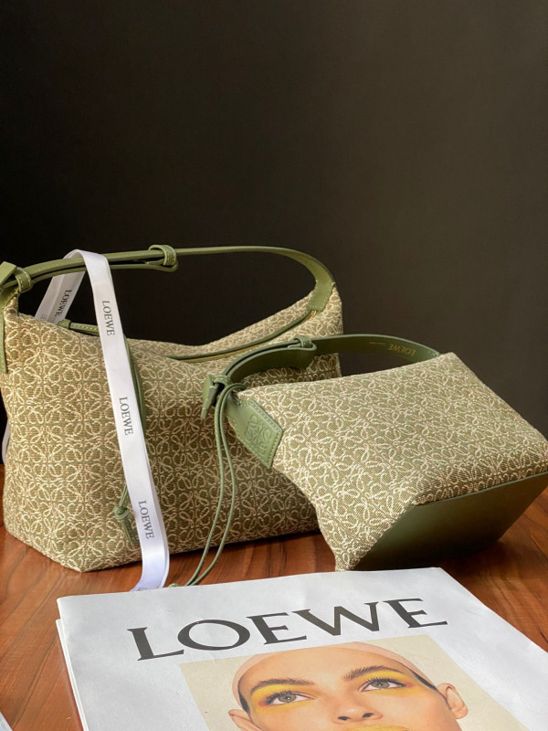 LOEWE Cubi bag in Anagram jacquard and calfskin