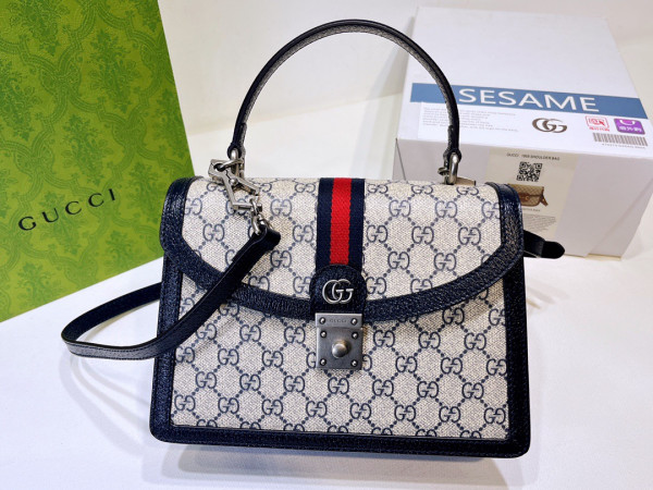 G*u*i ophidia small top handle bag with web