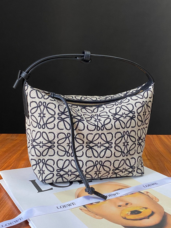 LOEWE small Cubi bag in Anagram jacquard and calfskin