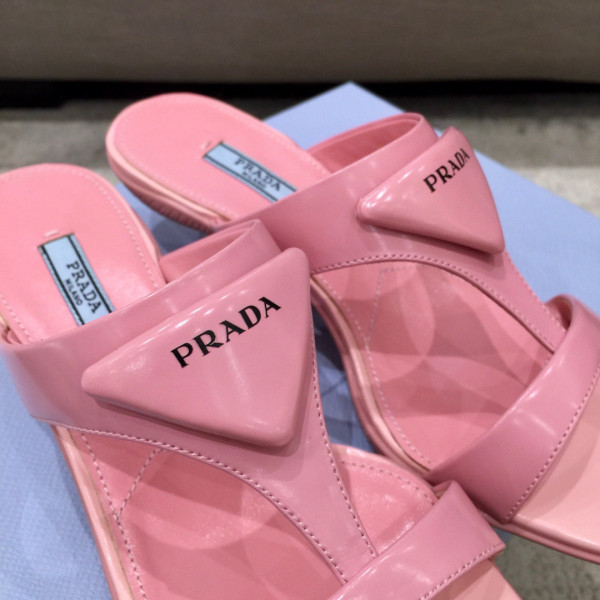 Pra*a brushed leather high-heeled thong sandals