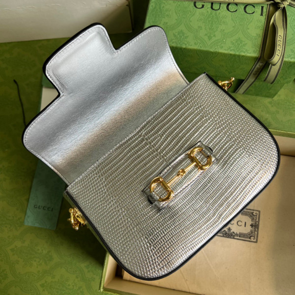 G*u*i horsebit 1955 lizard mini bag
