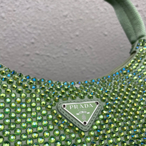 Pra*a satin mini-bag with artificial crystals