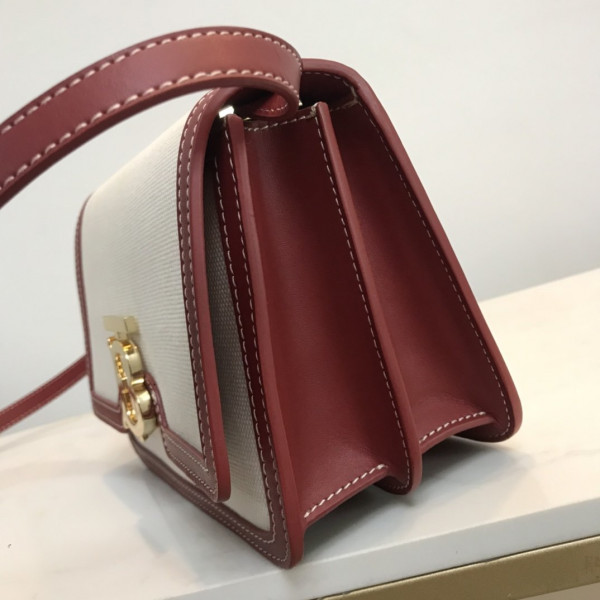 B**rry two-tone canvas and leather tb bag