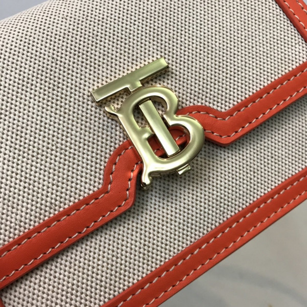 B**rry two-tone canvas and leather tb bag