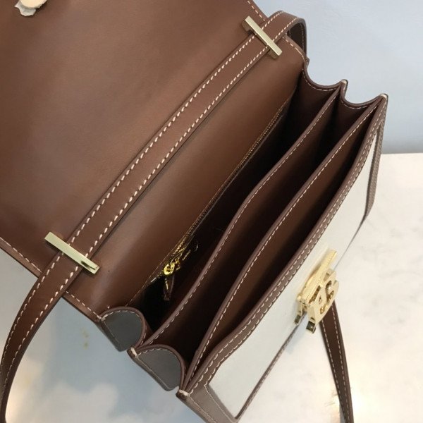 B**rry two-tone canvas and leather tb bag