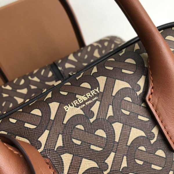 B**rry small monogram stripe e-canvas cube bag