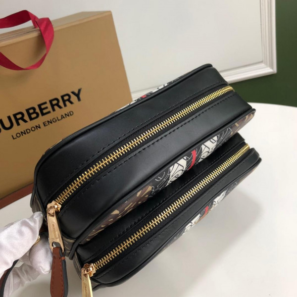 B**rry medium monogram stripe e-canvas camera bag