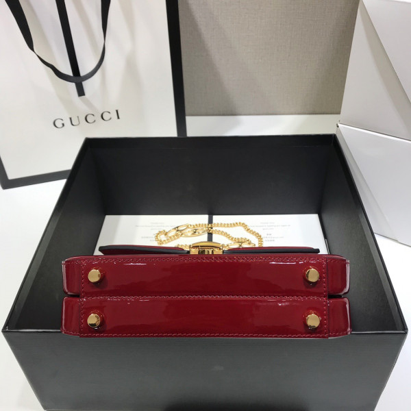 G*u*i sylvie 1969 patent leather mini top handle bag