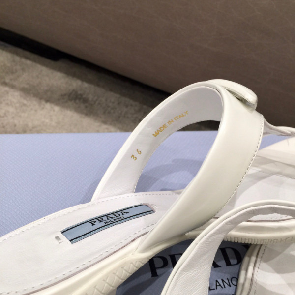 Pra*a brushed leather high-heeled thong sandals