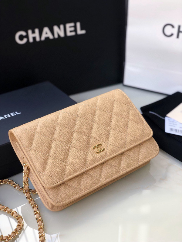 CL CHAIN WALLET CAVIAR