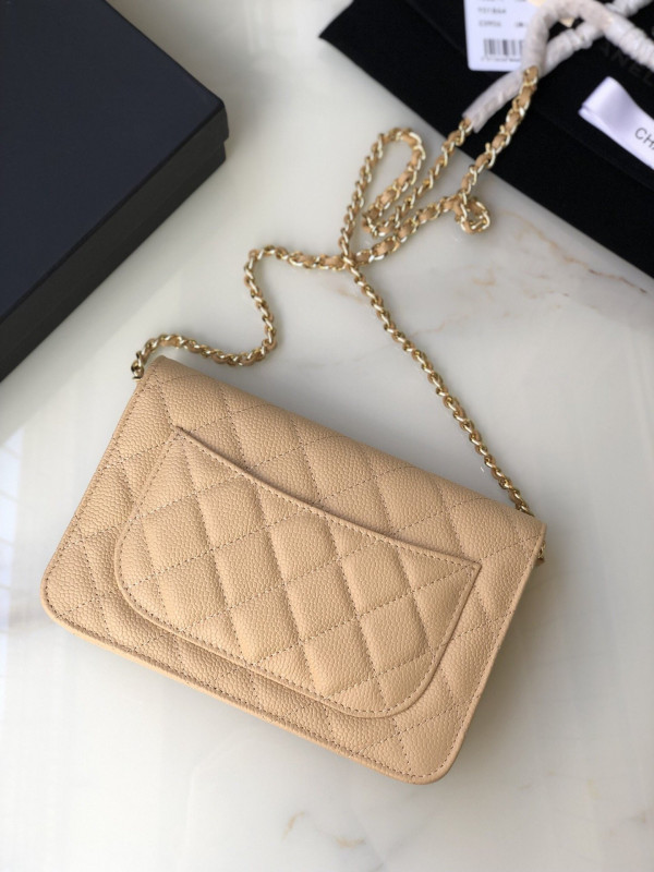 CL CHAIN WALLET CAVIAR