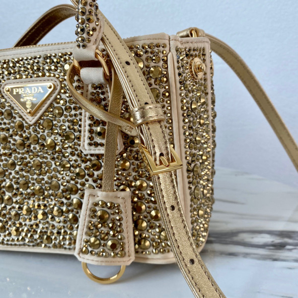Pra*a galleria satin mini-bag with crystals