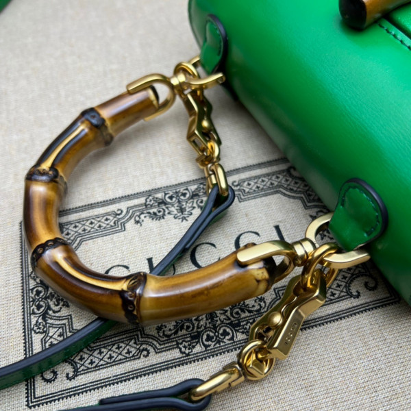 G*u*i mini top handle bag with bamboo