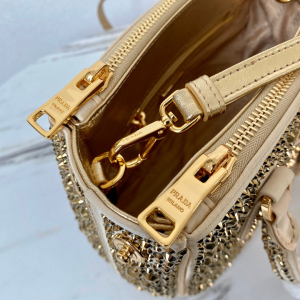 Pra*a galleria satin mini-bag with crystals