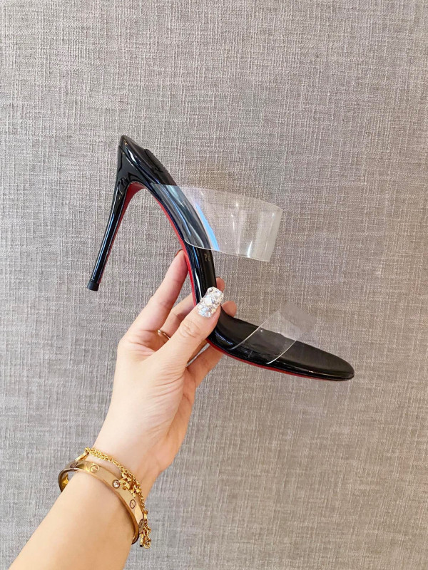 Ch**an louboutin just nothing illusion red sole sandals