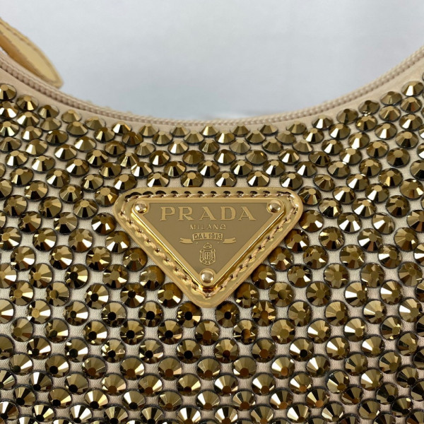 Pra*a satin mini-bag with artificial crystals