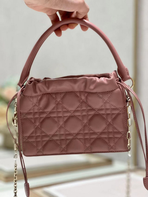 lady D*or top handle drawstring mini bag