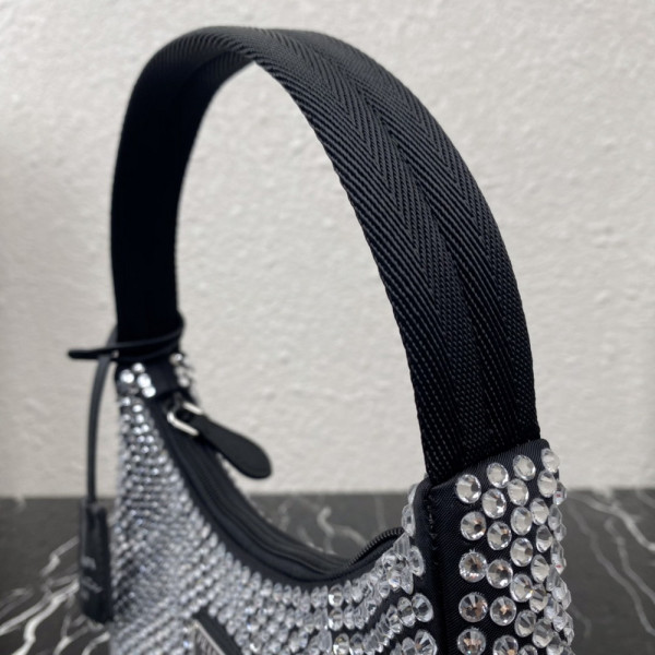 Pra*a satin mini-bag with artificial crystals