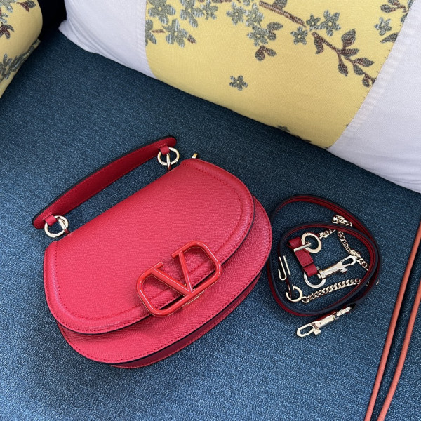 Valentino Garavani Vsling Saddle Leather Shoulder Bag