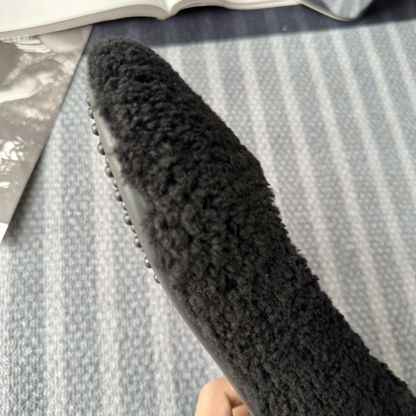 Bo*te*ga ve*ne*ta atomic shearling-trimmed ballet flats