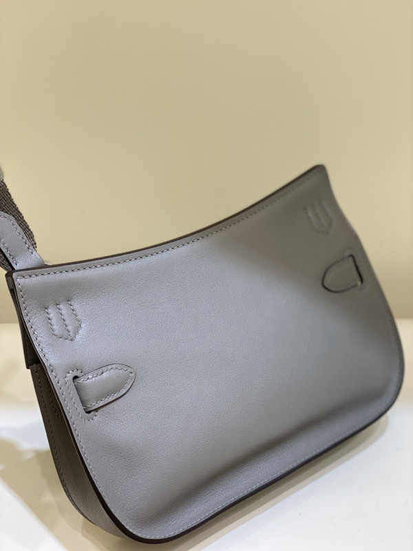 H**mes jypsiere mini bag in swift leather gris meyer