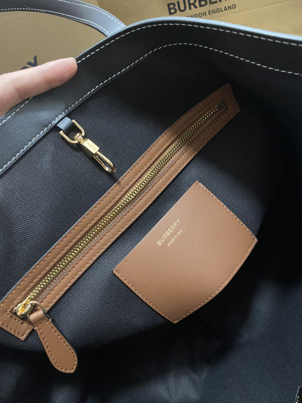 B**rry medium check tote bag-34*14*28cm