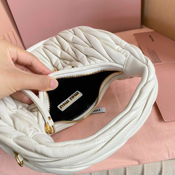 MIUMIU Wander matelassé nappa leather hobo bag