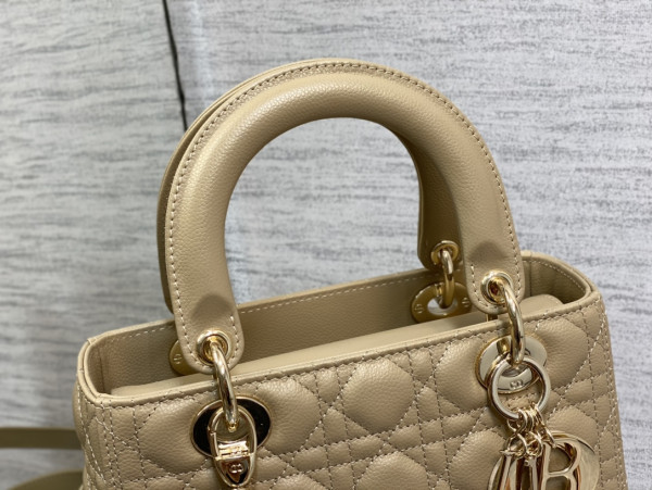 lady D*or gold large calfskin-24cm