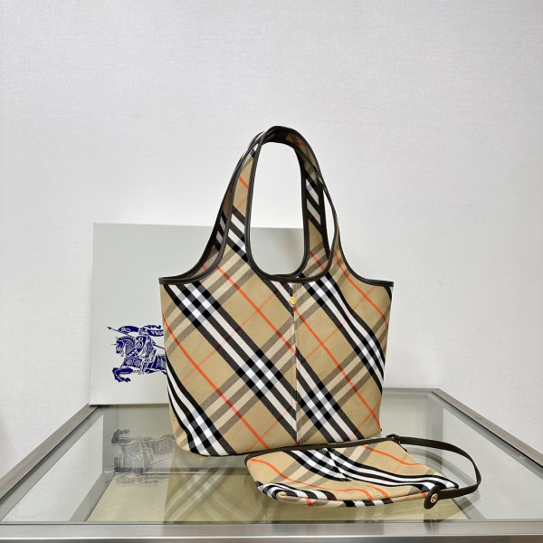 B**rry medium check tote bag-41*14*26cm