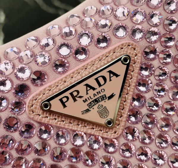 Pra*a re-edition 2005 satin bag with crystals